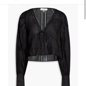 Frame Crochet Trimmed Ramie Blouse